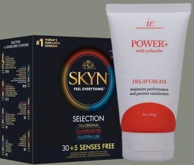 SKYN 35 Selection 35 шт + Пролонгатор Doc Johnson Power Delay Cream 56 г SOS4978 фото