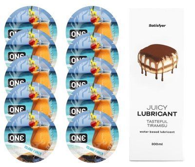 Набор One Island Punch 10 шт. + Лубрикант Satisfyer asteful Tiramisu 300 мл SOS12408 фото