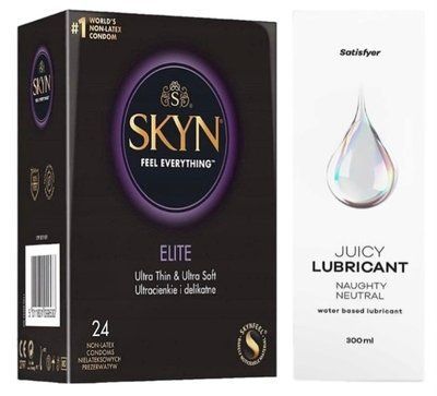 Комплект Лубрикант Satisfyer Juicy Lubricant Naughty Neutral 300 мл + SKYN Elite 24 шт SOS12760 фото