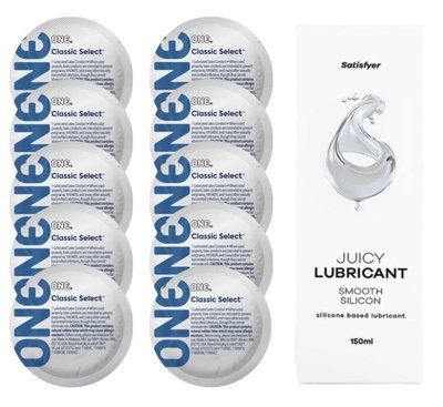 Комплект ONE Classic 10 шт. + Лубрикант Satisfyer Juicy Lubricant Smooth Silicon (150 мл) SOS12308 фото