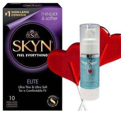 Набор из SKYN Elite (10 шт) + Жидкий вибратор мощный вкус: леденец, 30 мл 5th Paradise SOS9749 фото