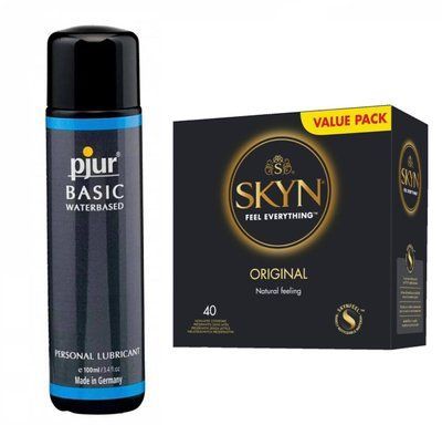 SKYN ORIGINAL (40 шт) та Лубрикант Pjur Basic waterbased 100 ml SOS295 фото