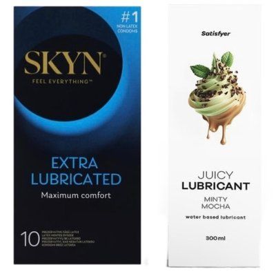 Набор Лубрикант Satisfyer Minty Mocha 300мл + SKYN Extra Lube 10 шт. SOS12810 фото