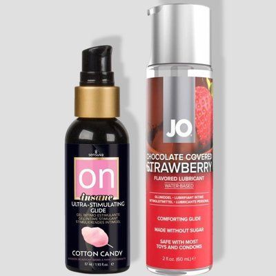 Sensuva Ultra-Stimulating On Insane Cotton Candy (57 мл) + JO Strawberry Kiss (60 мл) LB130 фото