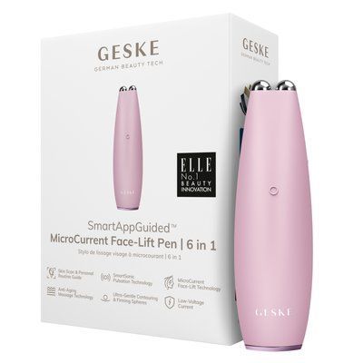 Мікрострумова ручка для підтяжки обличчя GESKE MicroCurrent Face-Lift Pen 6в1 pink HB0126 фото