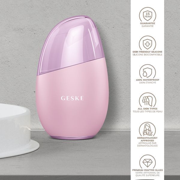 Масажер для обличчя GESKE Cool&Warm Eye and Face Massager 7в1 pink HB0291 фото