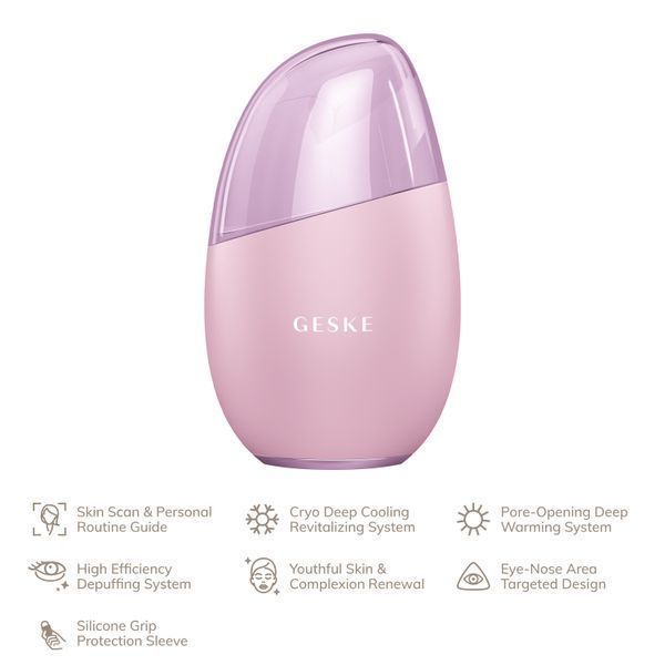 Масажер для обличчя GESKE Cool&Warm Eye and Face Massager 7в1 pink HB0291 фото
