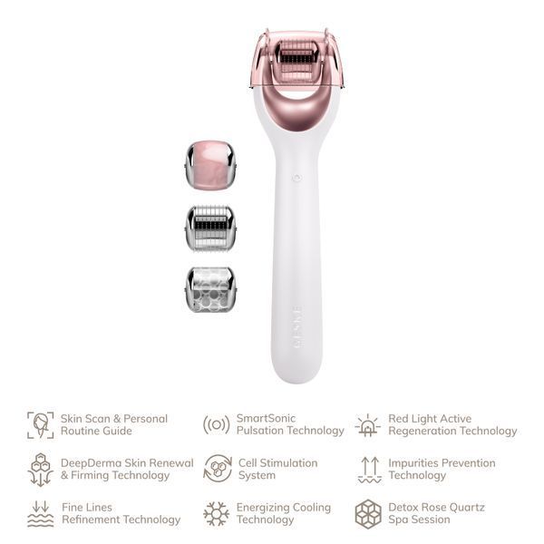 Електронний ролер для обличчя з мікроголками GESKE MicroNeedle Face Roller 9в1 starlight HB0187 фото