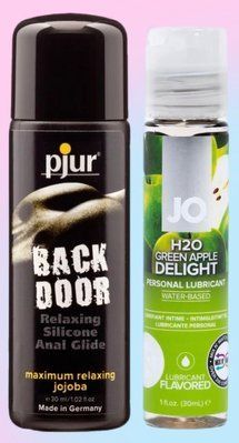 Набір лубрикантів pjur backdoor anal Relaxing jojoba silicone 30 мл + System JO Green Apple (30 мл) LB698 фото