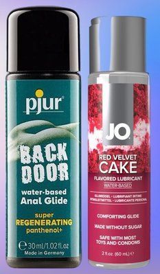 Набір лубрикантів pjur backdoor Regenerating 30 мл + JO Red Velvet Cake (60 мл) LB549 фото