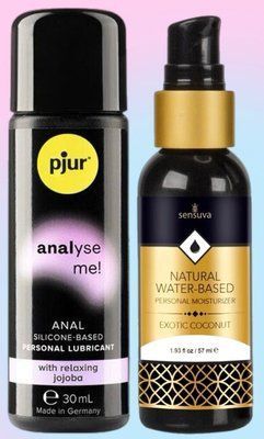 Набір лубрикантів pjur analyse me! Relaxing jojoba silicone 30 мл + Sensuva Natural Water-Based Exotic Coconut (57мл) LB598 фото