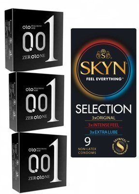 Набір : OLO ультратонкі з гіалуроновою змазкою 3x3 (9 шт) та Skyn Selection 9 шт SOS137 фото