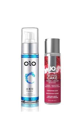 Набір - Лубрикант OLO Cooling 60 мл (охолоджуючий) та Лубрикант System JO H2O &mdash; Red Velvet Cake 60 мл LB5 фото