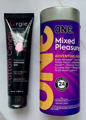 Набір ONE Mixed Pleasures 24 шт - Лубрикант ORGIE LUBE TUBE цукрова вата, 100 мл SOS2942 фото