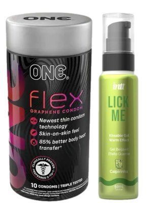 Комплект Набір 10 штук ONE Flex графен + Гель INTT Lick Me Kissable Gel Caipirinha 50 мл SOS6264 фото
