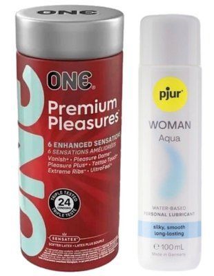 Набор ONE Premium Pleasures 24 шт. + Лубрикант pjur Woman Aqua 100 мл. SOS13011 фото