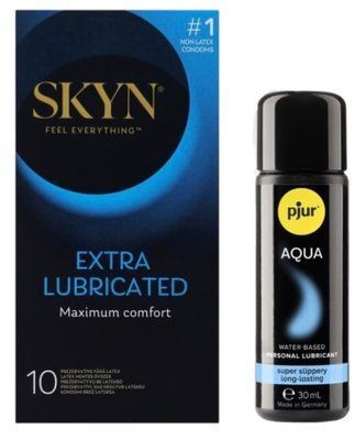 Комплект Skyn ​​Exstra Lube 10 шт + pjur Aqua 30 мл SOS13311 фото