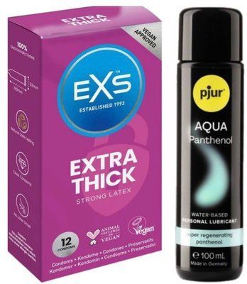 Комплект EXS Extra Safe (12 шт) + Pjur Aqua Panthenol 100 мл SOS13561 фото