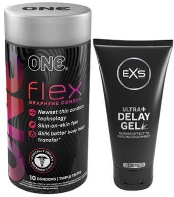 Набор из 10 шт ONE Flex графен + Пролонгатор EXS Delay Gel Ultra+ 100ml SOS9290 фото