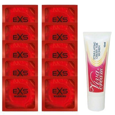 Комплект EXS Warming 10 шт + Swiss Navy Viva Cream 10 мл SOS14313 фото