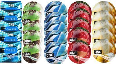 Набор из 25 шт One Oasis Premium + ONE Mint Chocolate + ONEFreshMint + ONEChocolateStrawberry + ONEBanana SOS8490 фото