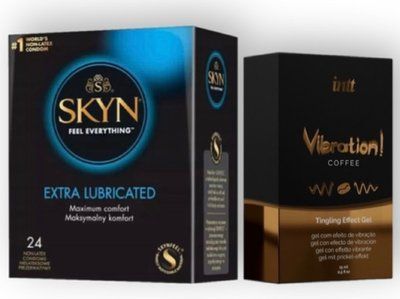 SKYN Extra Lube 24 шт + Intt Vibration Coffee (15 мл) SOS7045 фото
