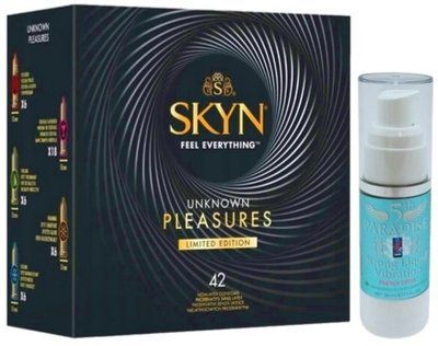 Набор из SKYN Pleasures (42 шт) + Жидкий вибратор 5th Paradise Liquid Vibrator - Энергетический напиток (30 мл) SOS10050 фото