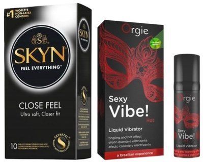 Набір з SKYN Close Feel (10 шт) + Рідкий вібратор Orgie Sexy Vibe (15 мл) SOS9800 фото