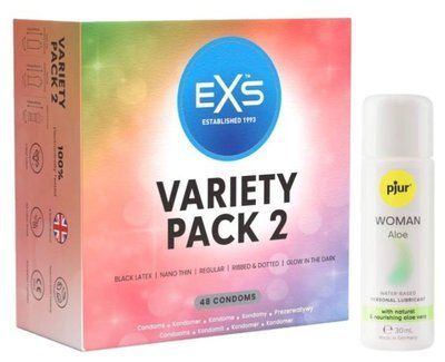 Набір EXS Variety pack 2 (48 шт) + pjur Woman Aloe 30 мл SOS13411 фото