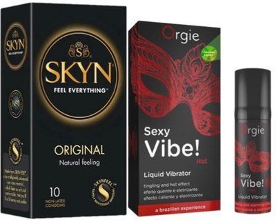 Набір з SKYN Original (10 шт) + Рідкий вібратор Orgie Sexy Vibe (15 мл) SOS9900 фото