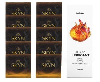 Комплект SKYN passion daiquiri 10 шт. + Лубрикант Satisfyer Juicy Lubricant Warm Wave 300 мл SOS12611 фото