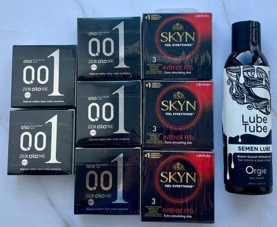 Набір 24 шт OLO Feeling Ultrathin 001 + Skyn Intense Feel + Лубрикант SEMEN LUBE 150 мл Orgie SOS3792 фото
