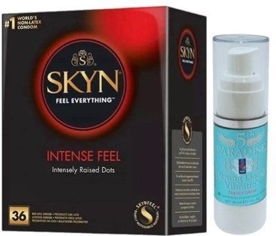 Набор из SKYN Intense Feel (36 шт) + жидкий вибратор 5th Paradise Liquid Vibrator - Энергетический напиток (30 мл) SOS9850 фото