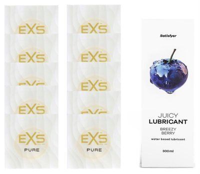 Набір: EXS Pure 10 шт. + Лубрикант Satisfyer Breezy Berry 300 мл SOS11203 фото