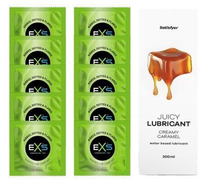 Комплект: EXS EXTREME 10 шт. + Лубрикант Satisfyer Creamy Caramel 300 мл SOS11507 фото