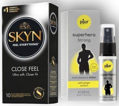 Набор из SKYN Close Feel (10 шт) + Пролонгатор pjur Superhero Strong Spray 20 мл SOS8940 фото