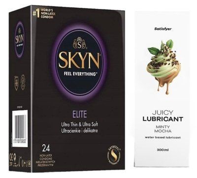 Набор Лубрикант Satisfyer Minty Mocha 300мл + SKYN Elite 24 шт. SOS12811 фото