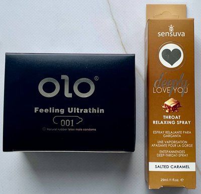 Комплект OLO Feeling Ultrathin 001 10 шт - Спрей Sensuva Deeply Love You Salted Caramel 29 мл SOS3592 фото