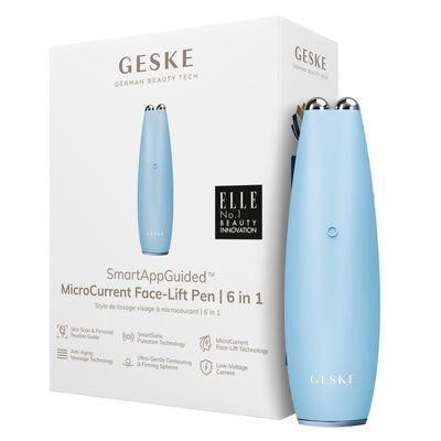 Мікрострумова ручка для підтяжки обличчя GESKE MicroCurrent Face-Lift Pen 6в1 aquamarine HB0127 фото