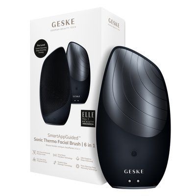 Електронна звукова термо щітка для обличчя GESKE Sonic Thermo Facial Brush 6в1 black HB0080 фото