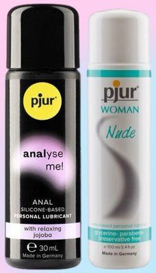 Набір лубрикантів pjur analyse me! Relaxing jojoba silicone 30 мл + pjur Woman Nude 100 мл LB622 фото