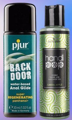 Набір лубрикантів pjur backdoor Regenerating 30 мл + Sensuva Handipop Green Apple (125 мл) LB523 фото