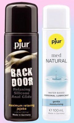 Набір лубрикантів pjur backdoor anal Relaxing jojoba silicone 30 мл + pjur MED Natural glide 100 мл LB822 фото
