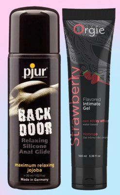 Набір лубрикантів pjur backdoor anal Relaxing jojoba silicone 30 мл + LUBE TUBE полуниця, 100 мл ORGIE LB722 фото