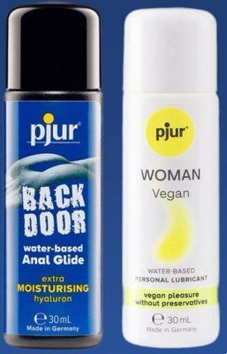Набір лубрикантів pjur backdoor Comfort water glide 30 мл + pjur Woman Vegan 30 мл LB205 фото