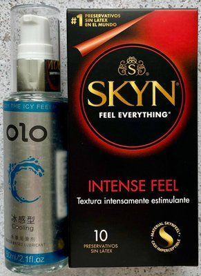 Набір SKYN Intense Feel 10 шт + Лубрикант охолоджуючий на водній основі OLO 60 мл SOS1120 фото