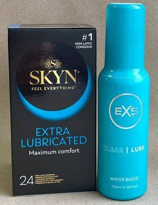 КомплектSKYN Extra Lube 24 шт + EXS Clear Lube Water Based 100 мл SOS1068 фото