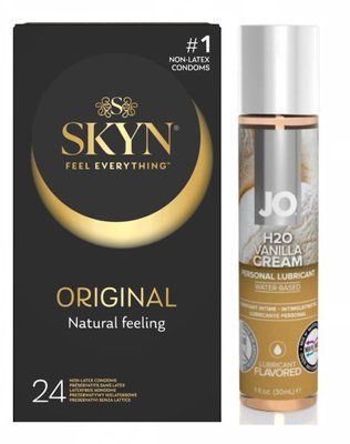 Комплект: SKYN ORIGINAL 24 шт. + Лубрикант System JO H2O Vanilla Cream SOS11278 фото