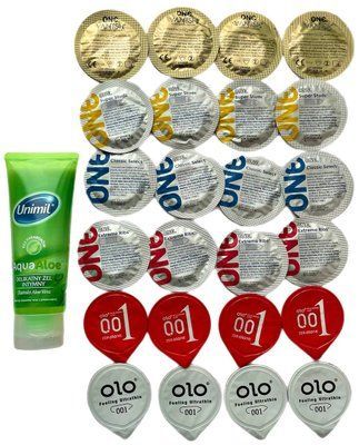 Набор з 24 шт - ONE, OLO + Лубрикант Unimil Aloe 80 мл SOS1320 фото