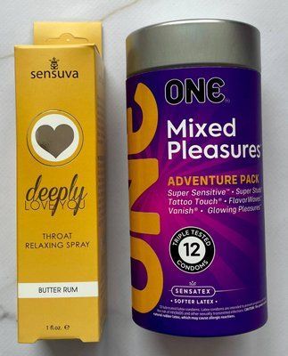 Комплект ONE Mixed Pleasures 12 шт и Спрей для оральных ласк Sensuva Deeply Love You Butter Rum (29 мл) SOS1415 фото